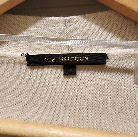 Kobi Halperin open front Ivory sweater, size large - Picture 4 of 10